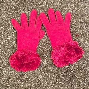 Merona red chenille gloves